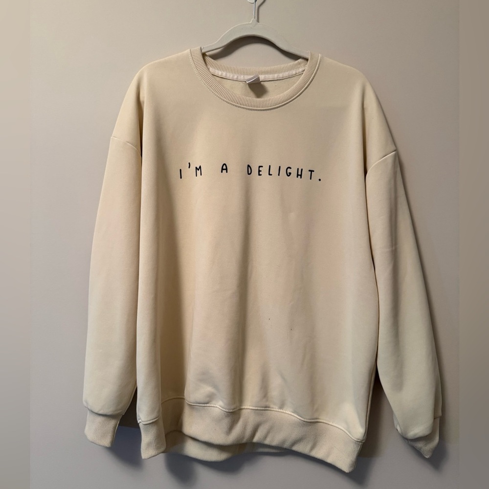 Cream crewneck Sweatshirt - Picture 1 of 2